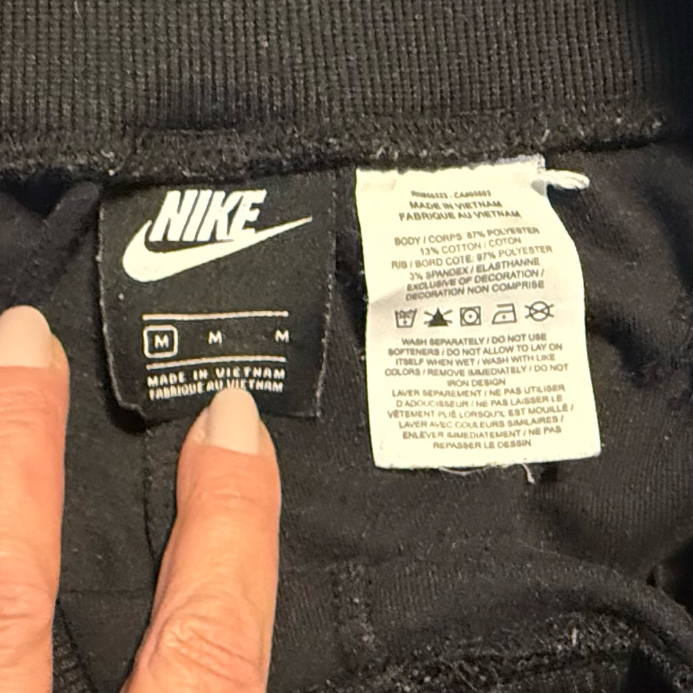 Women Nike medium black jogger pant good condition stripe white blk orange - Picture 5 of 5